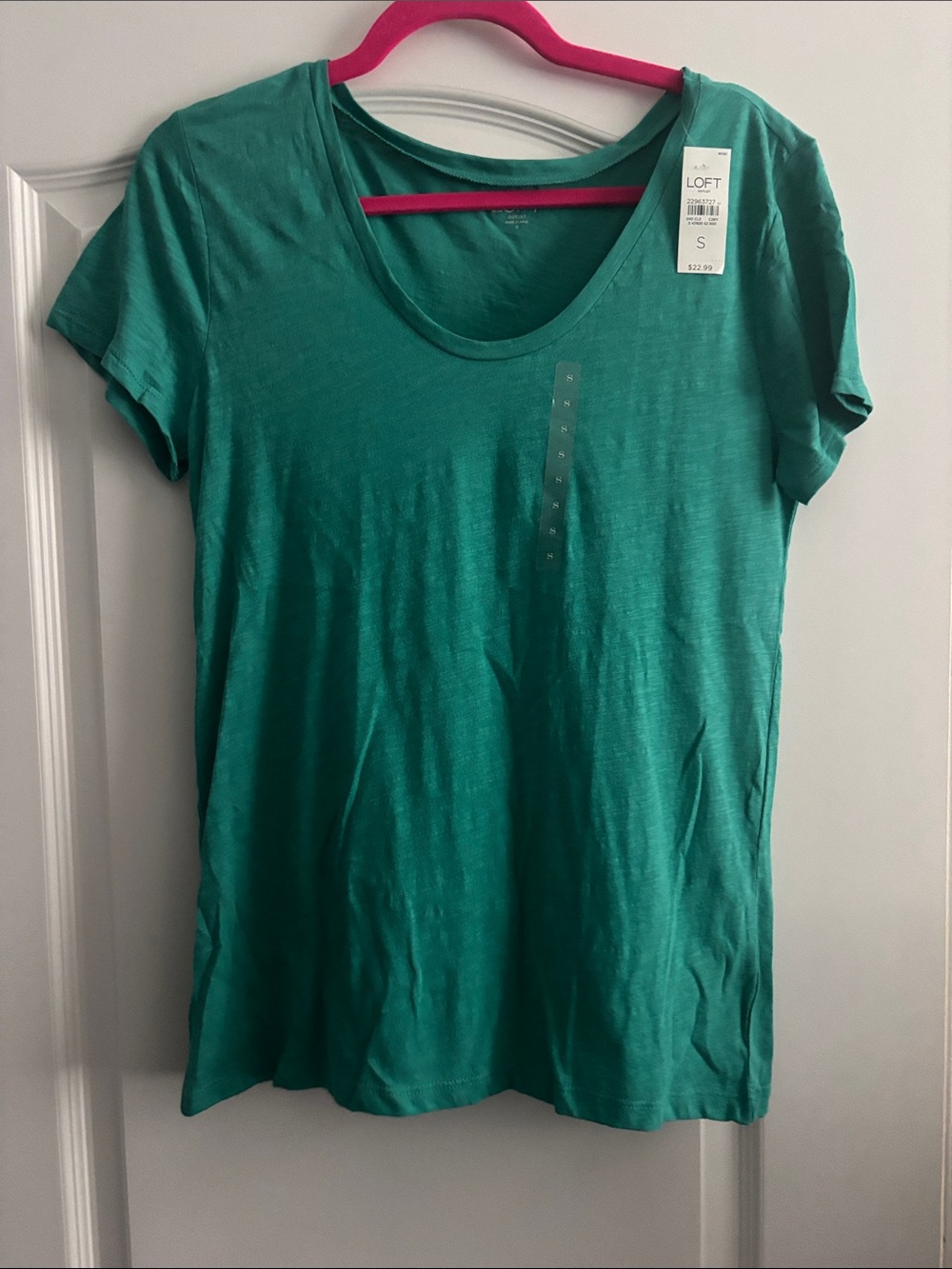 LOFT Teal Green Short-Sleeve Scoop Neck Tee NWT